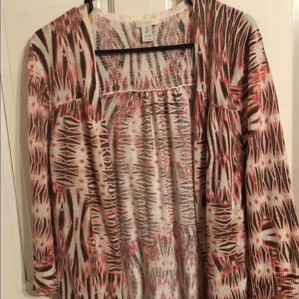 Chico’s animal print cardigan